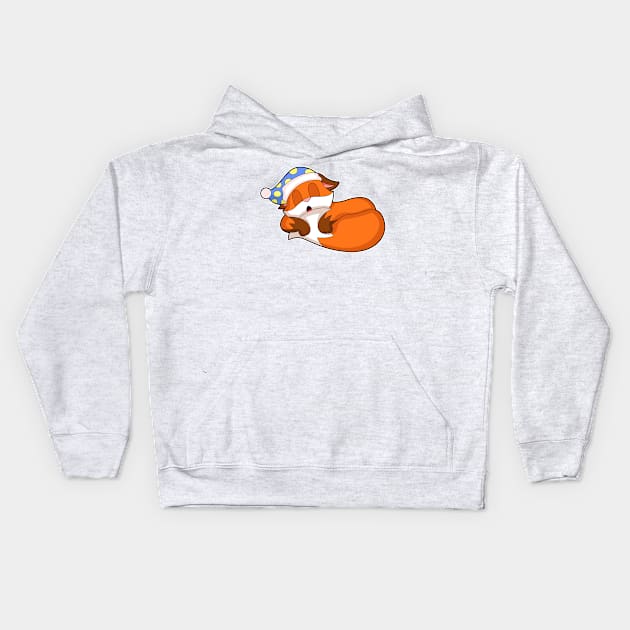 Fox Sleeping Nightcap Kids Hoodie by Markus Schnabel